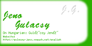 jeno gulacsy business card